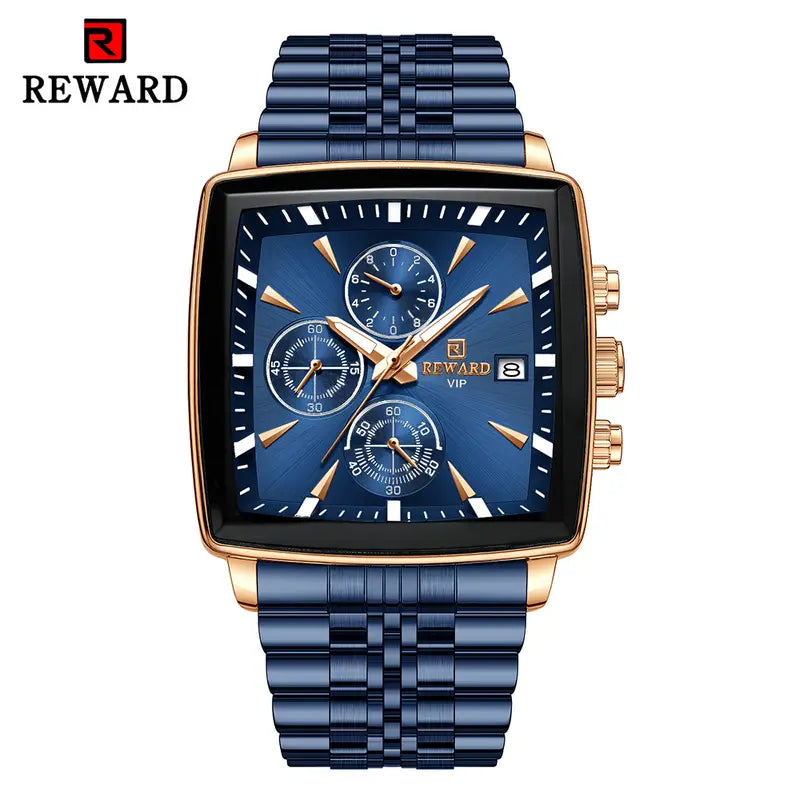 REWARD Rectangle Men'S Watches Quartz Wristwatches Luxury Business Watch Clock Luminous Hands Clock Man