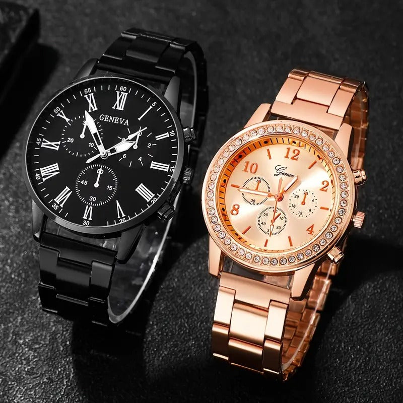 Quartz Wrist Watch Set for Couples