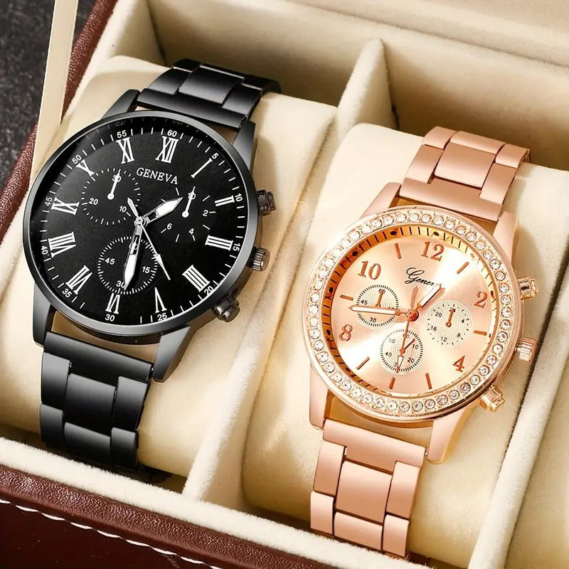 Quartz Wrist Watch Set for Couples